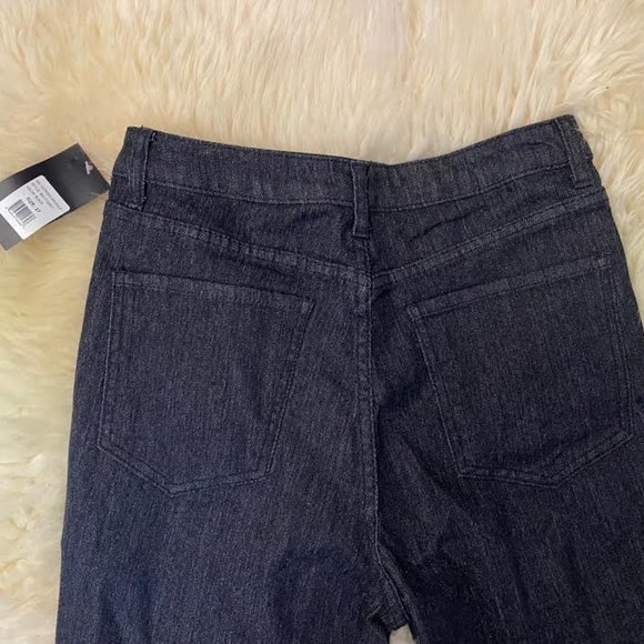 NWT 15 FIFTEEN Women High Rise BLACK FRAYED HEM CROPPED FLARE Jeans Mineral Wash - Picture 7 of 8